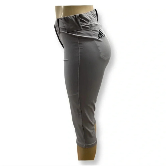 Adidas Size Large Grey Ladies Softball DQ Elite Pants.mNew Without Tags - Picture 2 of 3